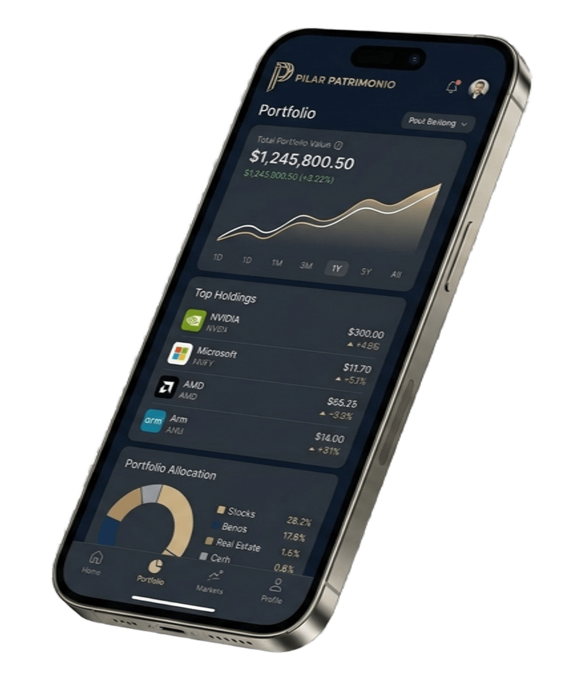 Pilar Patrimonio App Interface