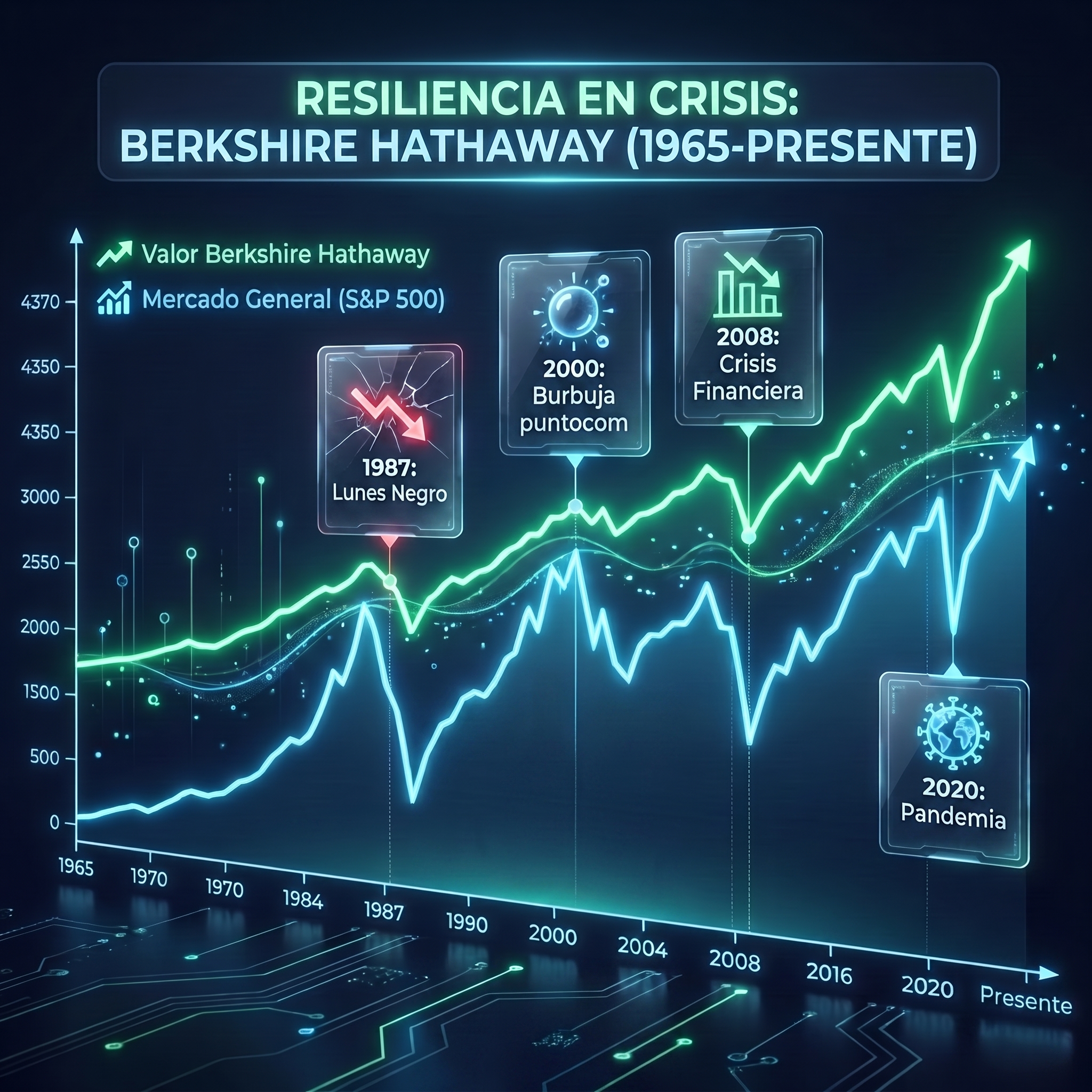 Resiliencia en Crisis: Berkshire Hathaway (1965-Presente)